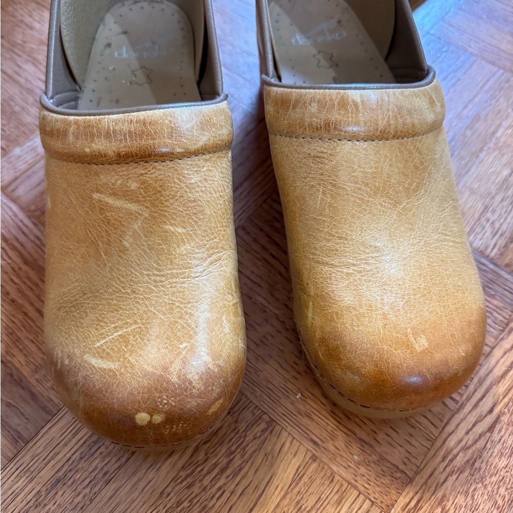 Dansko Light Brown Leather Mules